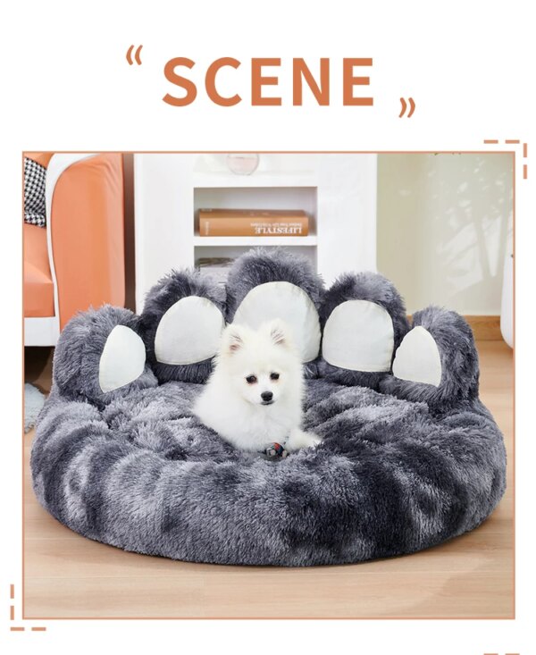 Cozy Comfy Pet Dog Bed Paw Shape Warm Dog Bed