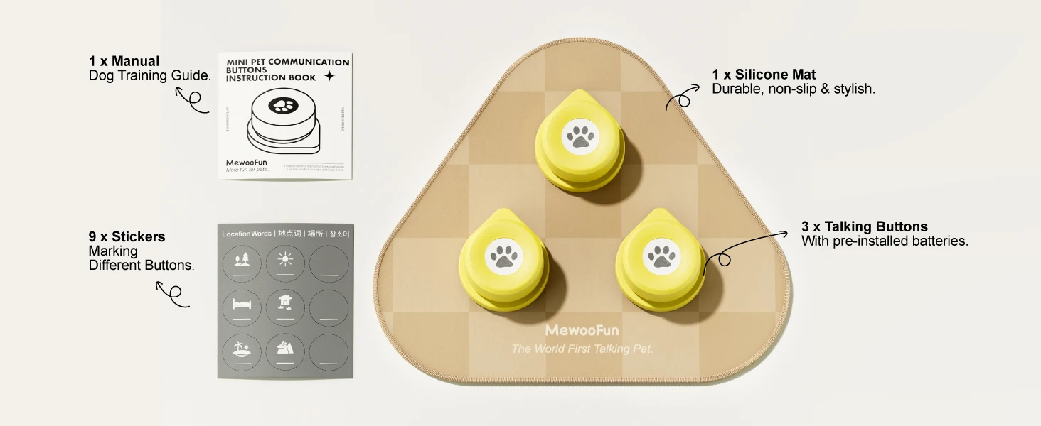 Mewoofun Dog Talking Button Set – 12 Pack