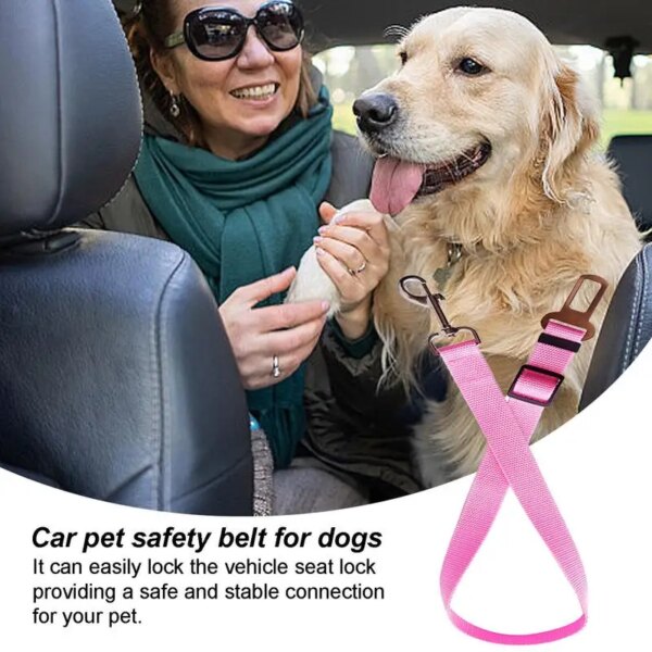 Dog Auto Car Safety Belts Pet Car Harness Adjustable Strap Buckle Clip Seatbelt Easy Control Vehicle Seat Belt Attachment - Image 5