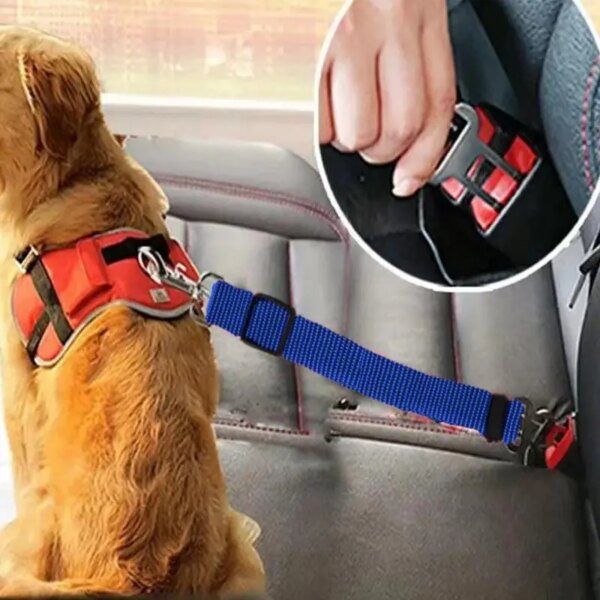 Dog Auto Car Safety Belts Pet Car Harness Adjustable Strap Buckle Clip Seatbelt Easy Control Vehicle Seat Belt Attachment