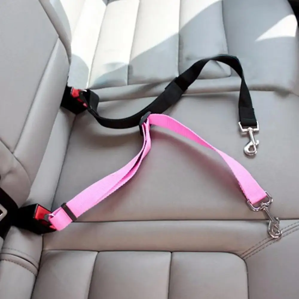 Dog Auto Car Safety Belts Pet Car Harness Adjustable Strap Buckle Clip Seatbelt Easy Control Vehicle Seat Belt Attachment