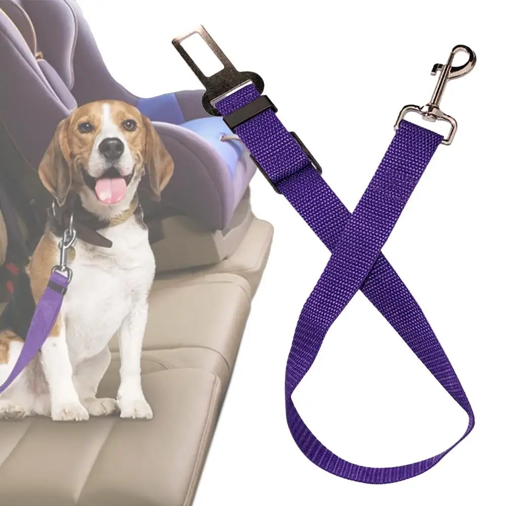 Dog Auto Car Safety Belts Pet Car Harness Adjustable Strap Buckle Clip Seatbelt Easy Control Vehicle Seat Belt Attachment