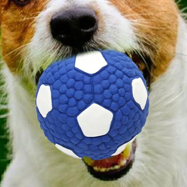 Indestructible Ball For Dogs Tough Ball Toy Puppies Chew Soccer Ball Bouncing Squeaky Dog Balls Sturdy Puppy Balls Interactive - Image 4