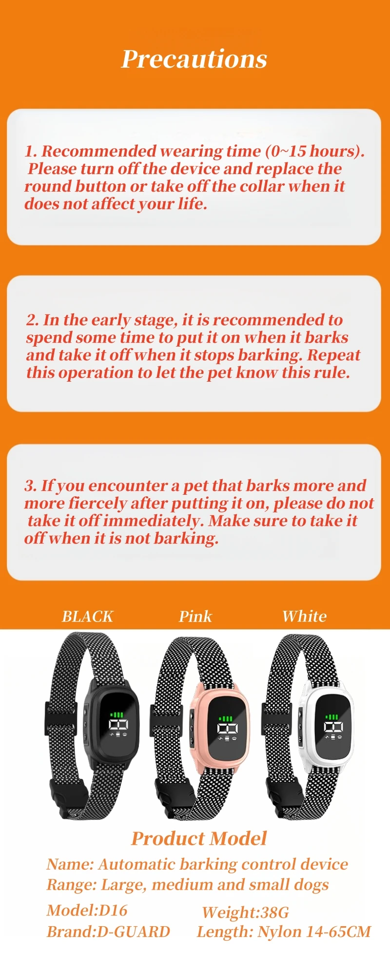 YHLC Automatic Anti Barking Dog Collar, Rechargeable Bark Stopper, Stop Barkin, Electric Training Collar for Dog