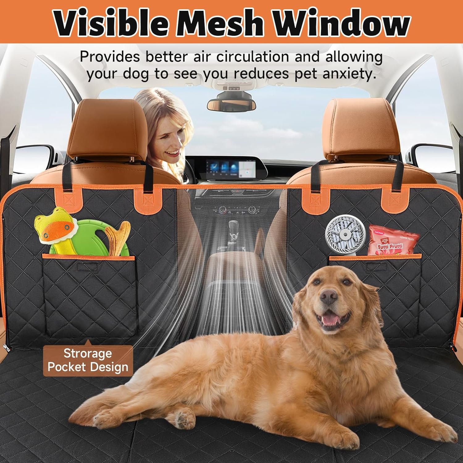 Hard Bottom Dog Car Seat Cover Car Back Seat Extender Dogs Fit for All Cars Dog Car Waterproof Seat Cover for Back Seat