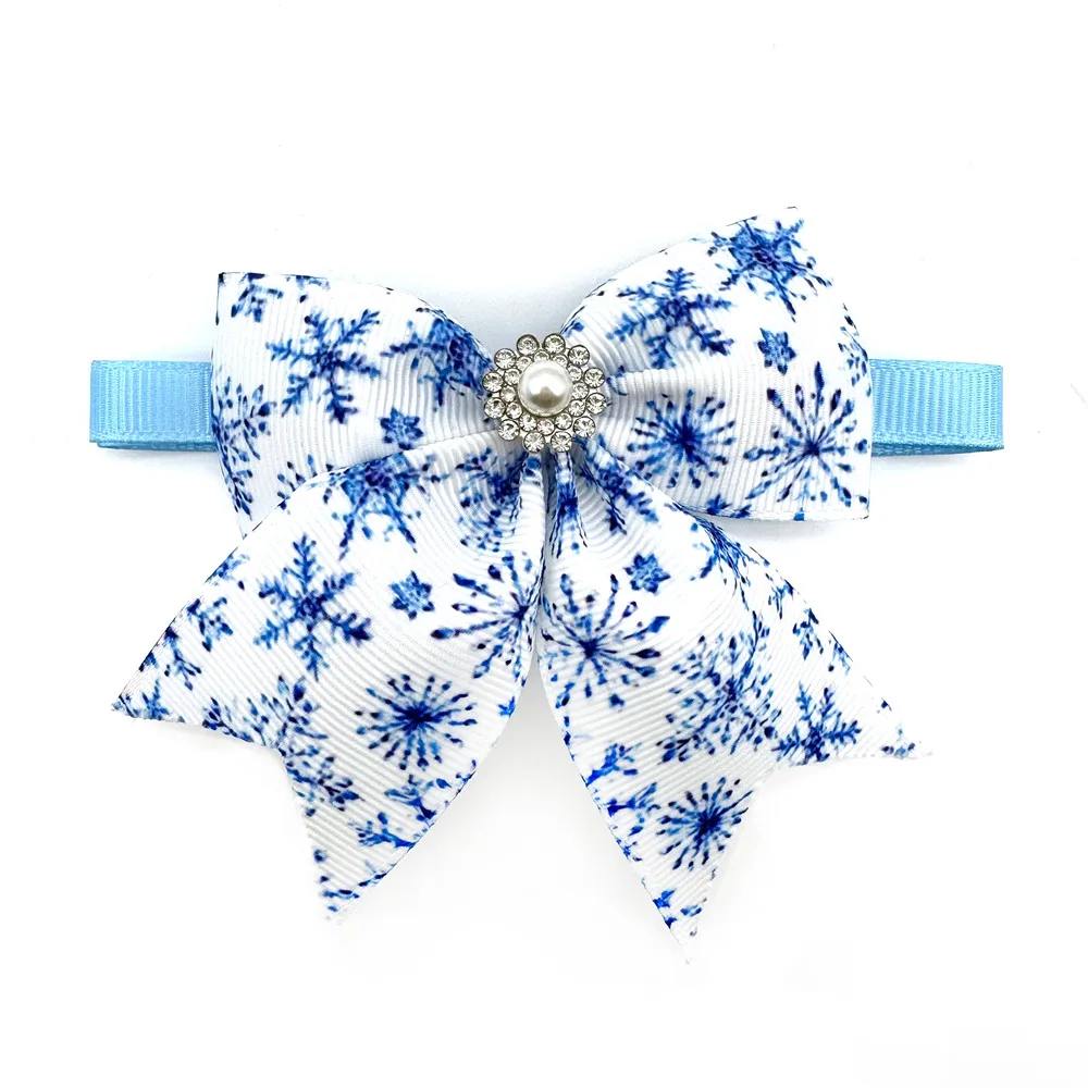 50/100pcs Winter Style Small Dog Bow Tie Pet Dog Grooming Product Snowflake Dogs Bowties Grooming Products Small Dog Accessories