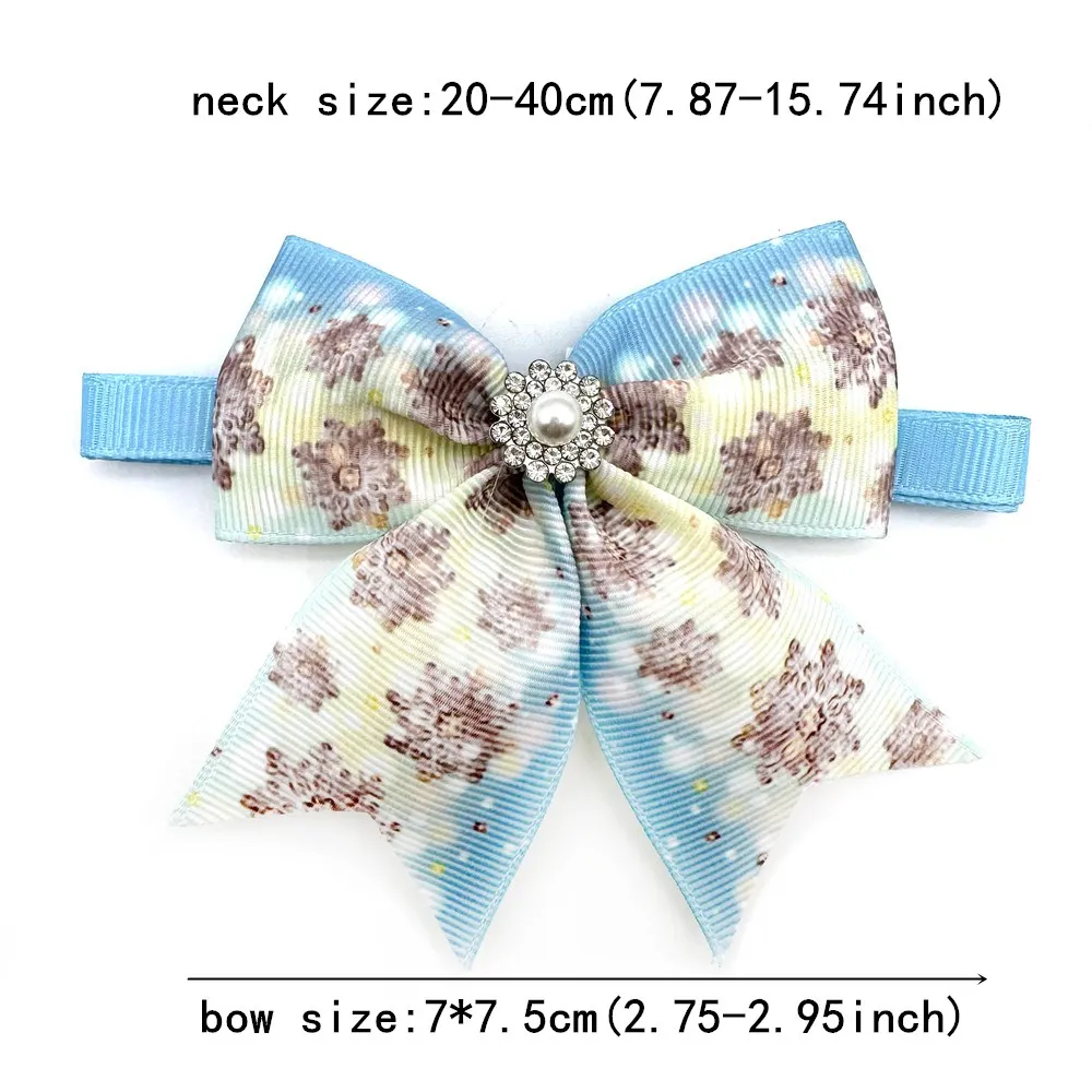 50/100pcs Winter Style Small Dog Bow Tie Pet Dog Grooming Product Snowflake Dogs Bowties Grooming Products Small Dog Accessories