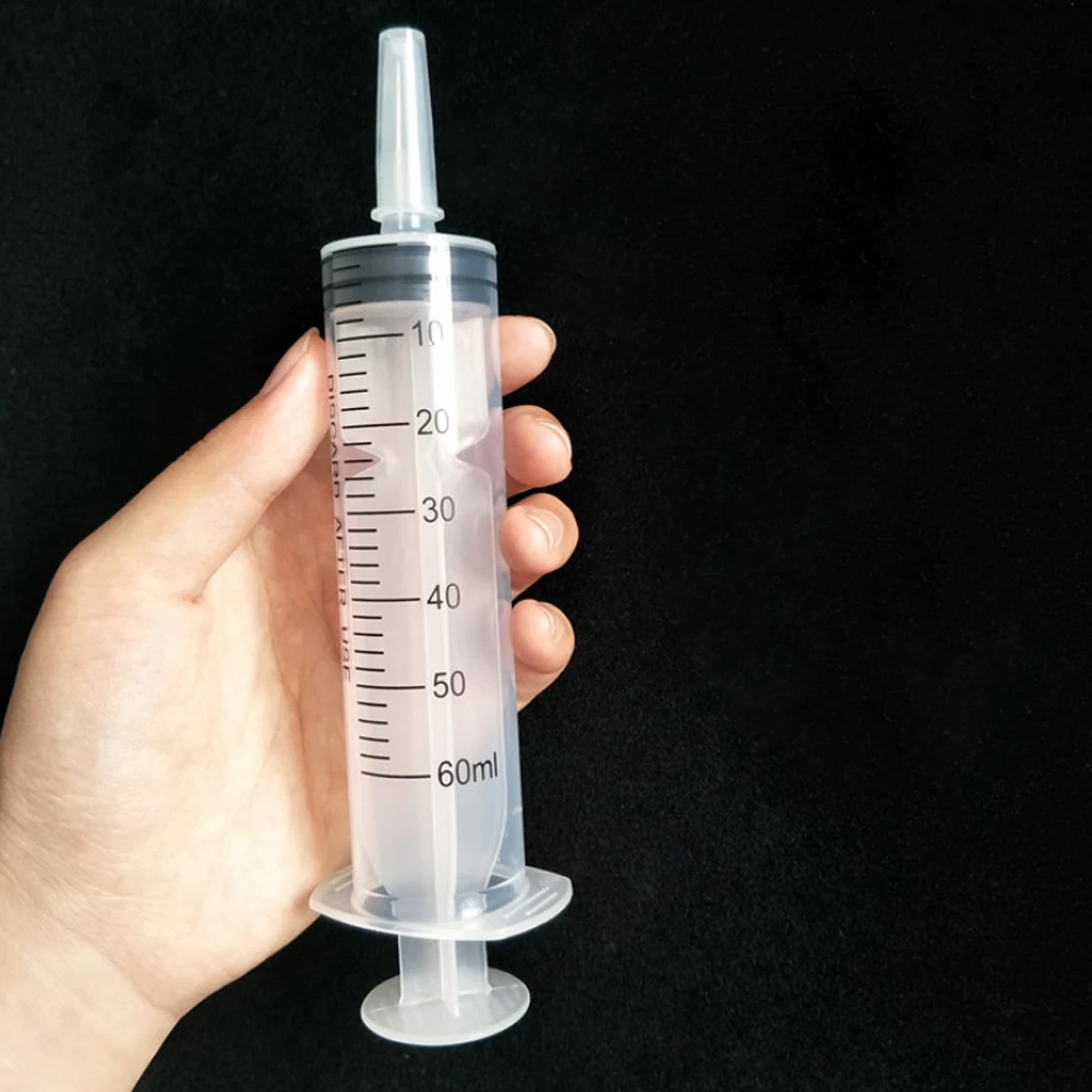 60ml Liquid Syringe Glue Filling Enema Syringe Nutrient Sterile Health Without Needle Watering Refilling for Animal Food Feeding