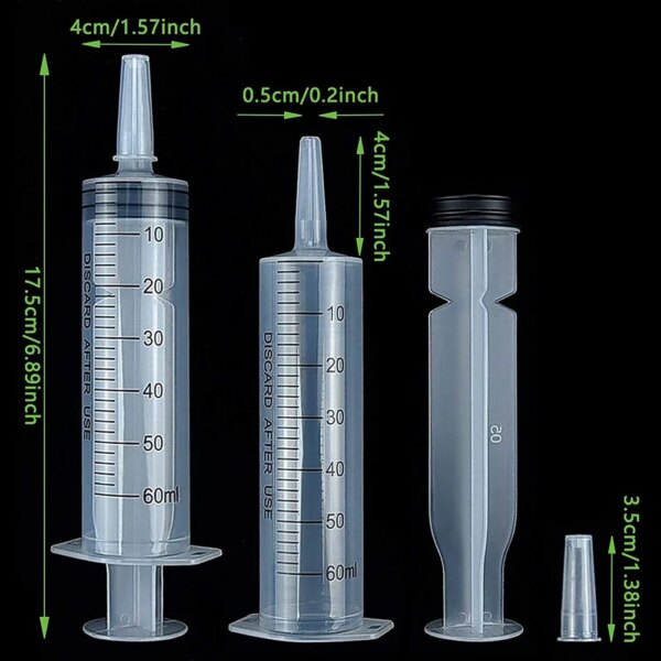 60ml Liquid Syringe Glue Filling Enema Syringe Nutrient Sterile Health Without Needle Watering Refilling for Animal Food Feeding - Image 6