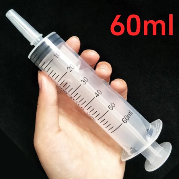 60ml Liquid Syringe Glue Filling Enema Syringe Nutrient Sterile Health Without Needle Watering Refilling for Animal Food Feeding