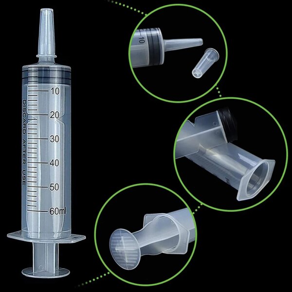 60ml Liquid Syringe Glue Filling Enema Syringe Nutrient Sterile Health Without Needle Watering Refilling for Animal Food Feeding - Image 5