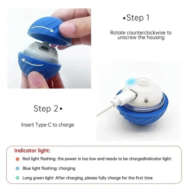 Automatic Moving Bounce Rolling Ball Dog Toy USB Smarts Puppy Interactive Dog Chew Toy Ball Dogs Accessories Pet Toys Home Cats - Image 4