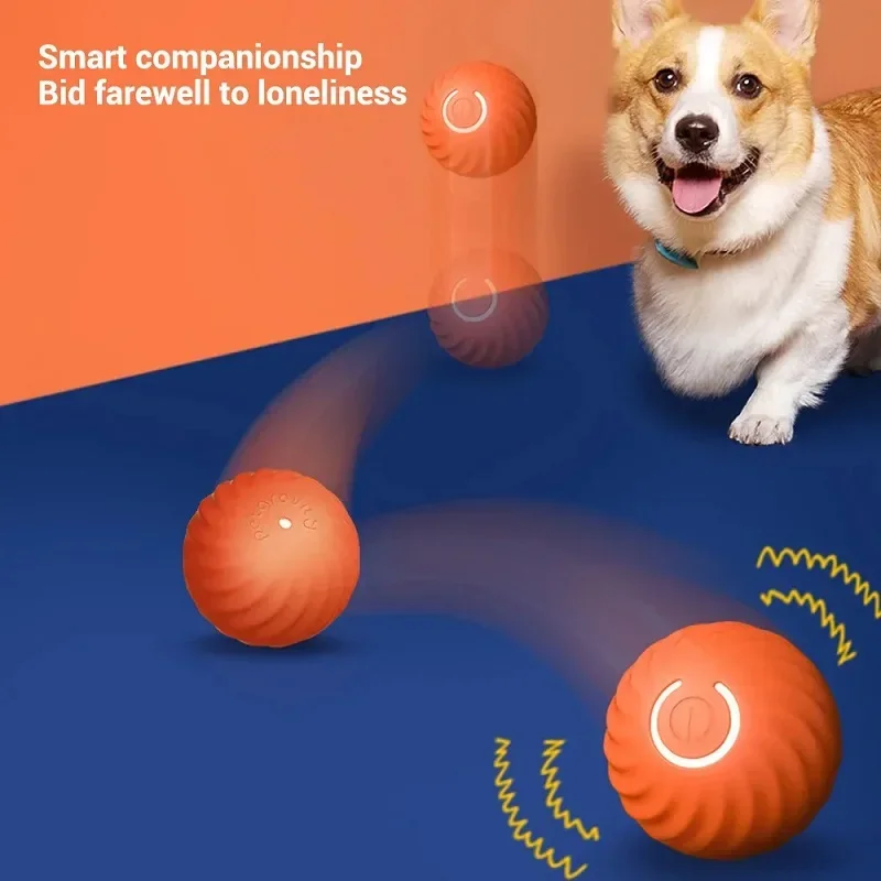 Automatic Moving Bounce Rolling Ball Dog Toy USB Smarts Puppy Interactive Dog Chew Toy Ball Dogs Accessories Pet Toys Home Cats