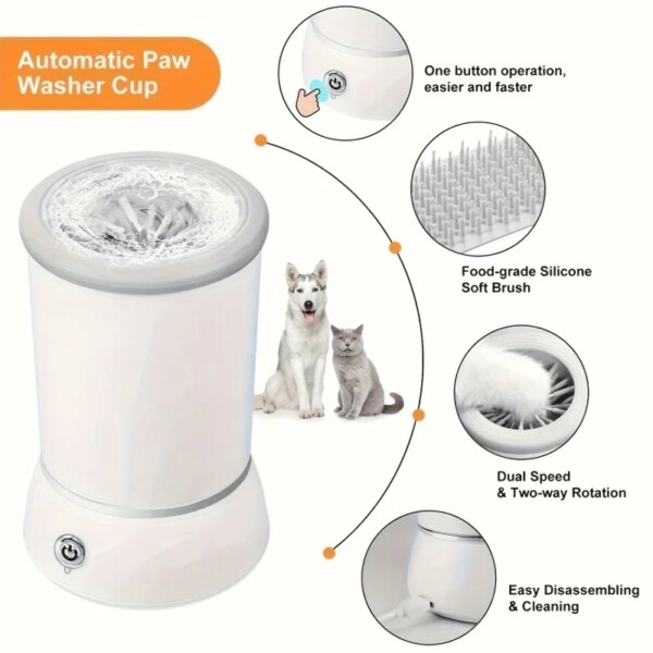 Pet Feet Washer Electrical Pet Paw Cleaner Automatic Pet Foot Cleaning Cup Portable Quick Low Noise Dog Cat Paw Cleaner - Image 4