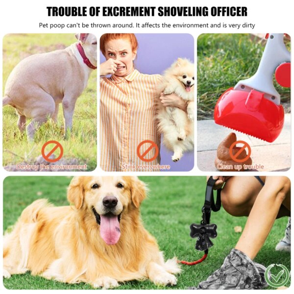 10/30/50Roll Dog Poop Bags Disposable Pet Waste Bags Dog Waste Bags Design Pet Poop Clean Pick Up Bone Bag Dispenser Tools - Image 4