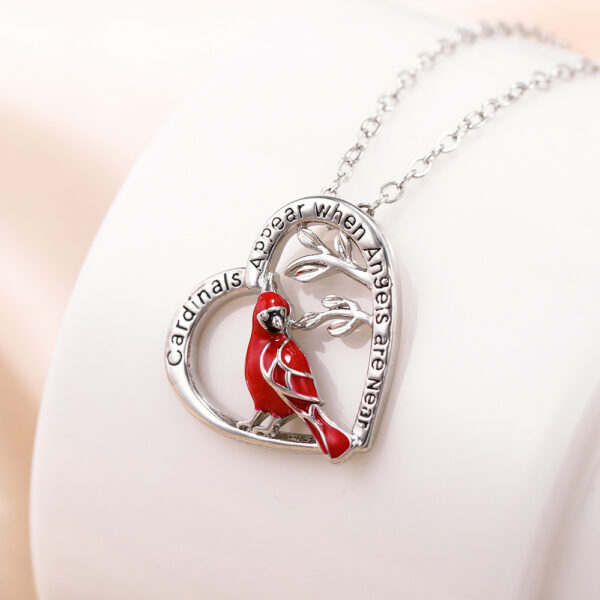 Creative Heart Shaped Cardinal Necklace - Image 6