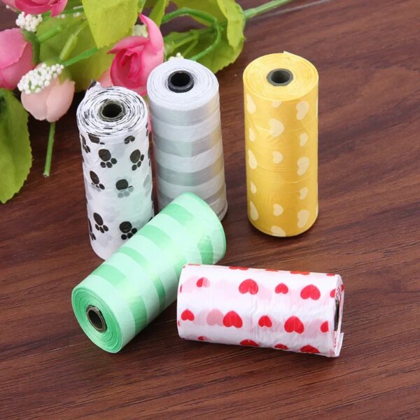 10/40Roll Dog Poop Bags for dog Large Cat Waste Bags Doggie Outdoor Home Clean Refill Garbage Bag Pet Supplies 15 Bags/ Roll - Image 3