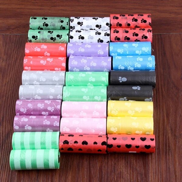 10/40Roll Dog Poop Bags for dog Large Cat Waste Bags Doggie Outdoor Home Clean Refill Garbage Bag Pet Supplies 15 Bags/ Roll - Image 2