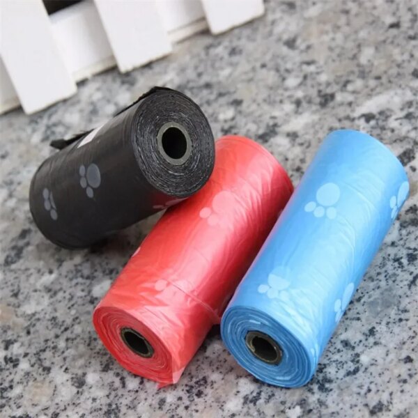 10/40Roll Dog Poop Bags for dog Large Cat Waste Bags Doggie Outdoor Home Clean Refill Garbage Bag Pet Supplies 15 Bags/ Roll - Image 5