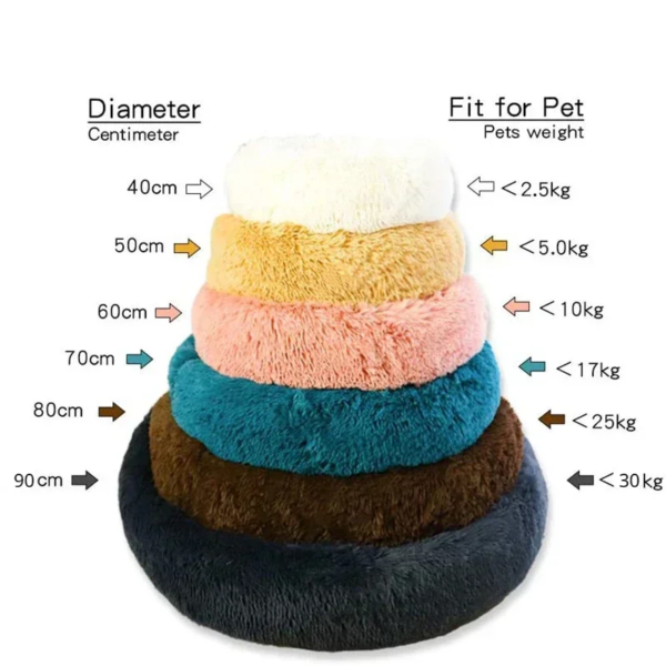 40-90cm Round Pet Bed for Large Dog Bed Super Soft Cat Bed Long Plush Dog House for Medium Dog House Winter Warm Sleeping - Image 6