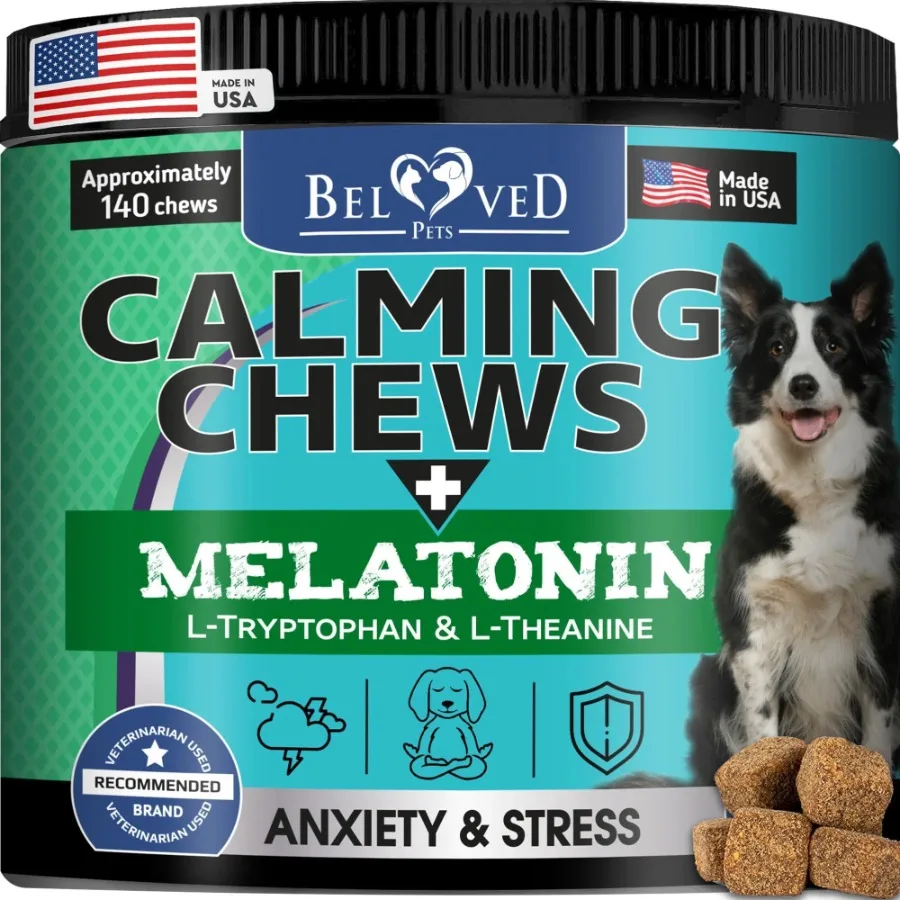 Hemp Calming Chews for Dogs Puppy Pet Separation Anxiety Relief Treats and Calm Aggressive Behavior Melatonin Anti Stress Treat