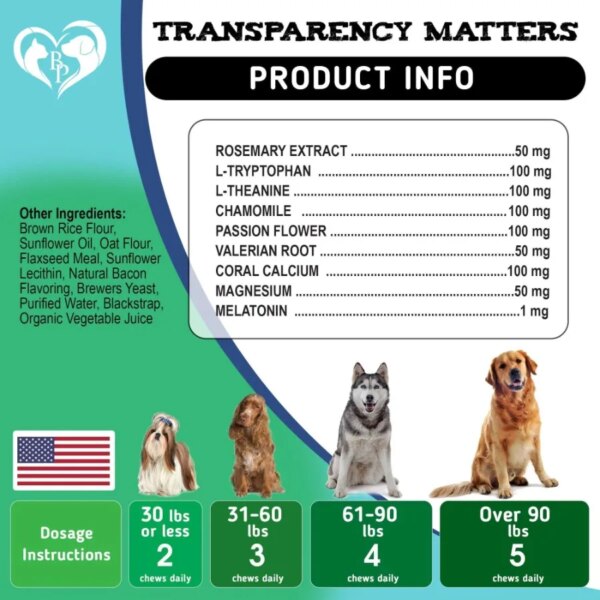 Hemp Calming Chews for Dogs Puppy Pet Separation Anxiety Relief Treats and Calm Aggressive Behavior Melatonin Anti Stress Treat - Image 5