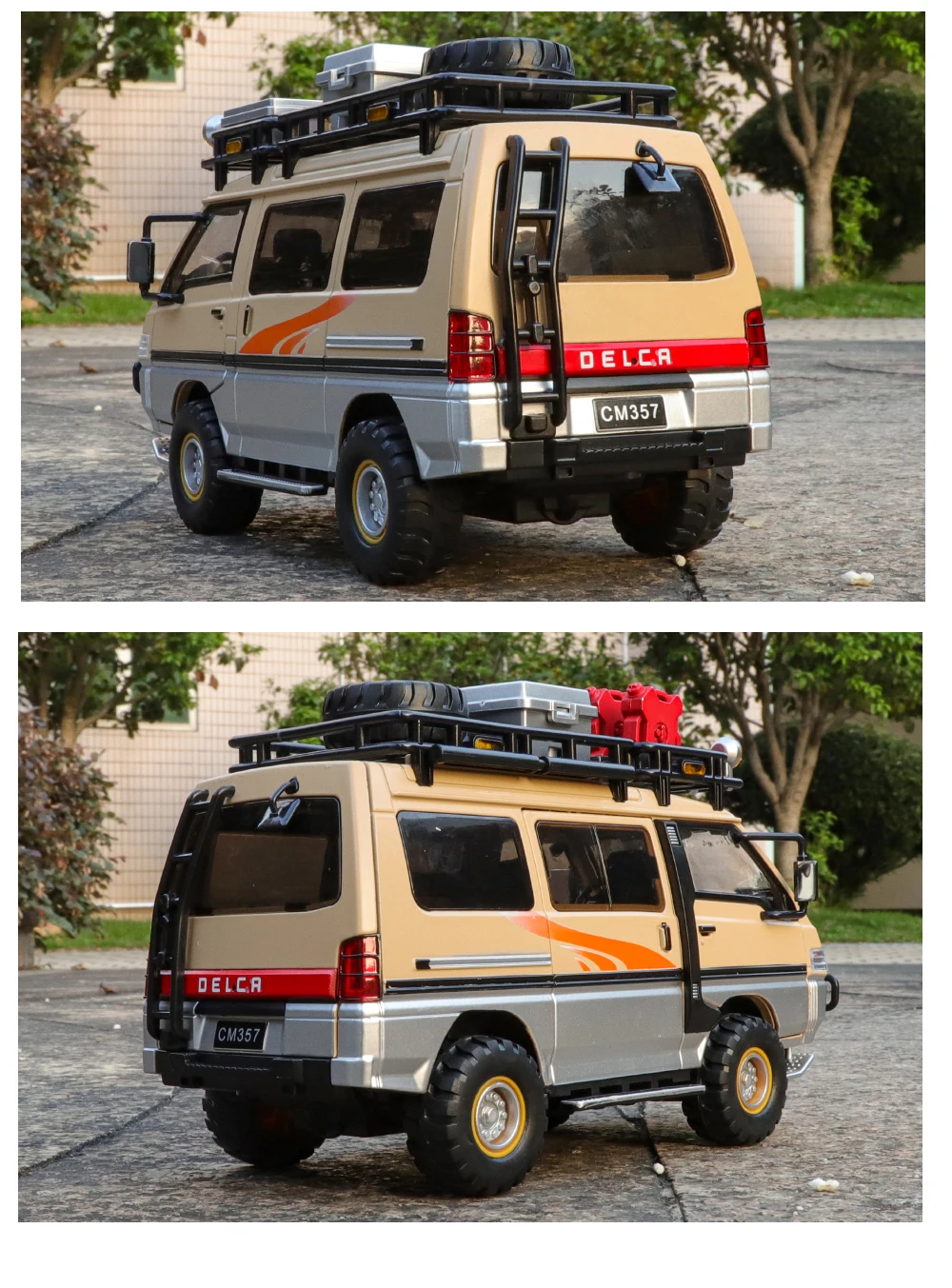 1:24 Mitsubishi Delica Off Road Four Wheel Drive MPV Diecast Alloy Metal Car Model Sound & Light Classic Simulation Collectibles