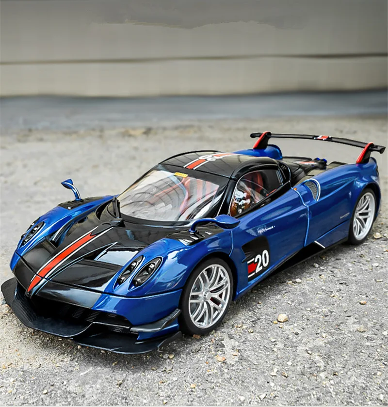 1:18 Pagani Huayra BC Alloy Sports Model Diecast Metal Racing Car Vehicles Model Collection Sound Light Simulation Kids Toy Gift