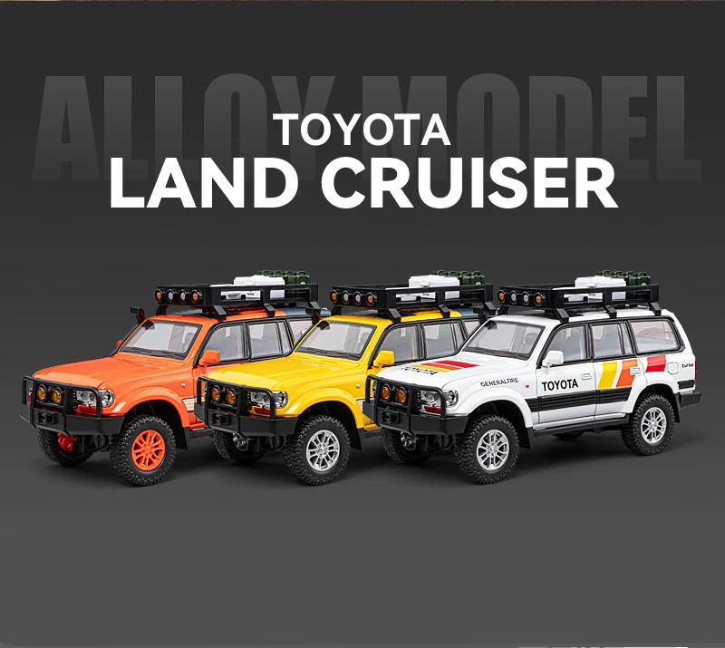 1/24 Toyota Land Cruiser LC80 Alloy Car Model Diecast Metal Off-road Vehicles Car Model Sound and Light Simulation Kids Toy Gift