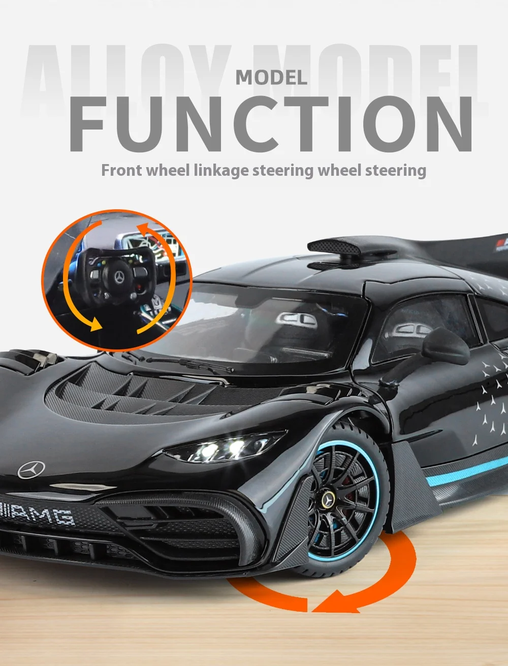 1:18 Mercedes Benz AMG ONE Super Sports Vehicle Alloy Dieacst Model Car Sound & Light Classic Hobby Collectibles Birthday Gifts