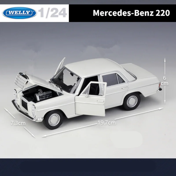 WELLY 1:24 Mercedes-Benz 220 Alloy Car Model Simulation Diecasts Metal Classic Retro Old Car Model Collection Childrens Toy Gift - Image 4