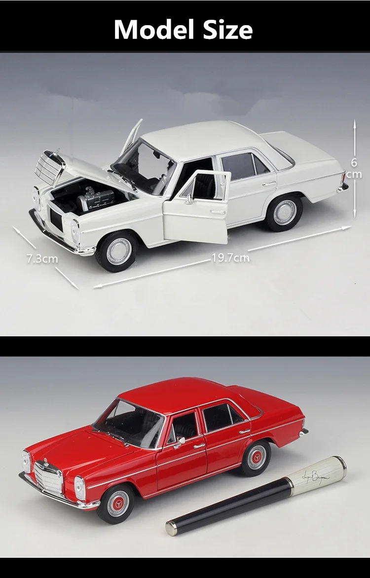 WELLY 1:24 Mercedes-Benz 220 Alloy Car Model Simulation Diecasts Metal Classic Retro Old Car Model Collection Childrens Toy Gift