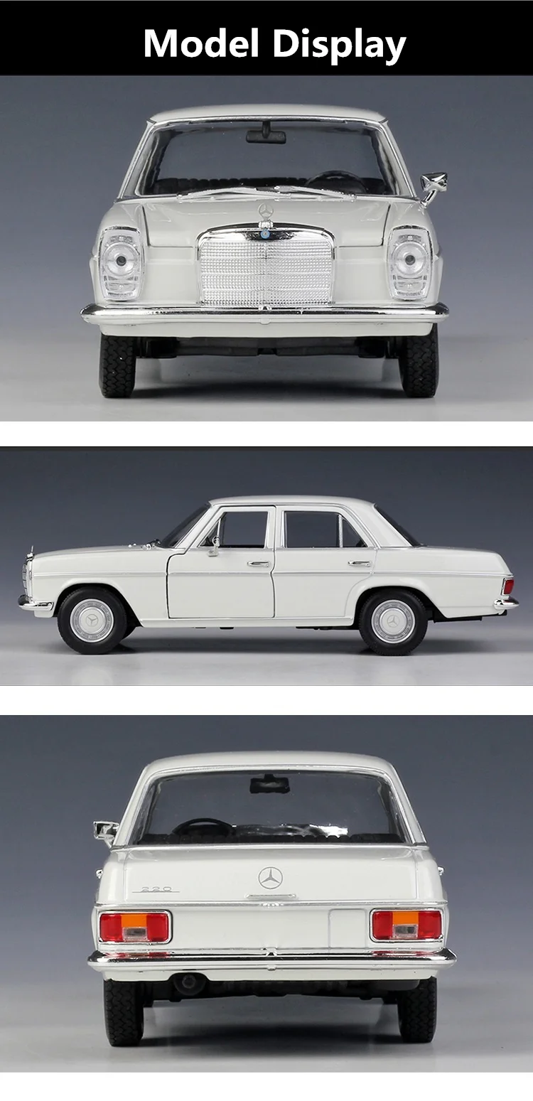 WELLY 1:24 Mercedes-Benz 220 Alloy Car Model Simulation Diecasts Metal Classic Retro Old Car Model Collection Childrens Toy Gift