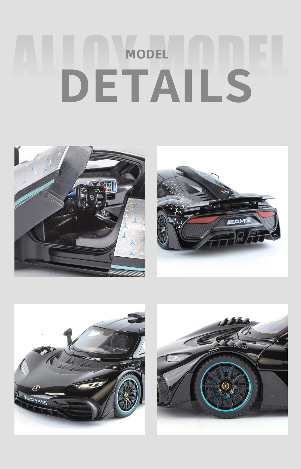 1:18 Benzs One Alloy Sports Car Model Diecasts Metal Concept Racing Vehicles Car Model Sound and Light Simulation Kids Toys Gift