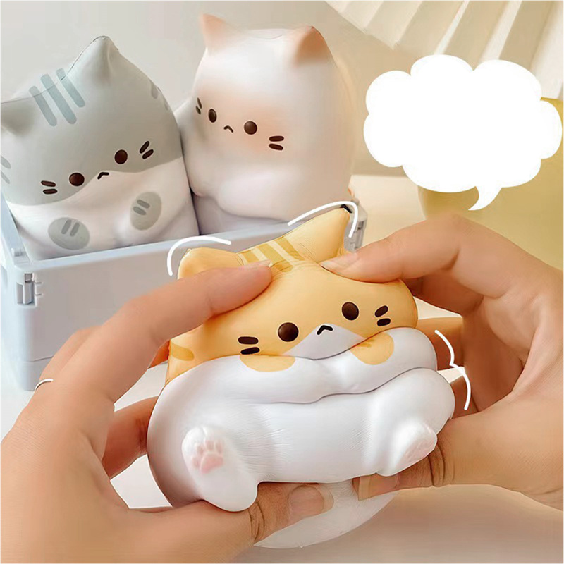 New Cat Stress Relief Squishy Toy Pu Slow Rising Squeeze Antistress Ball Cartoon Table Ornaments Squishy Stress Reliever Toys