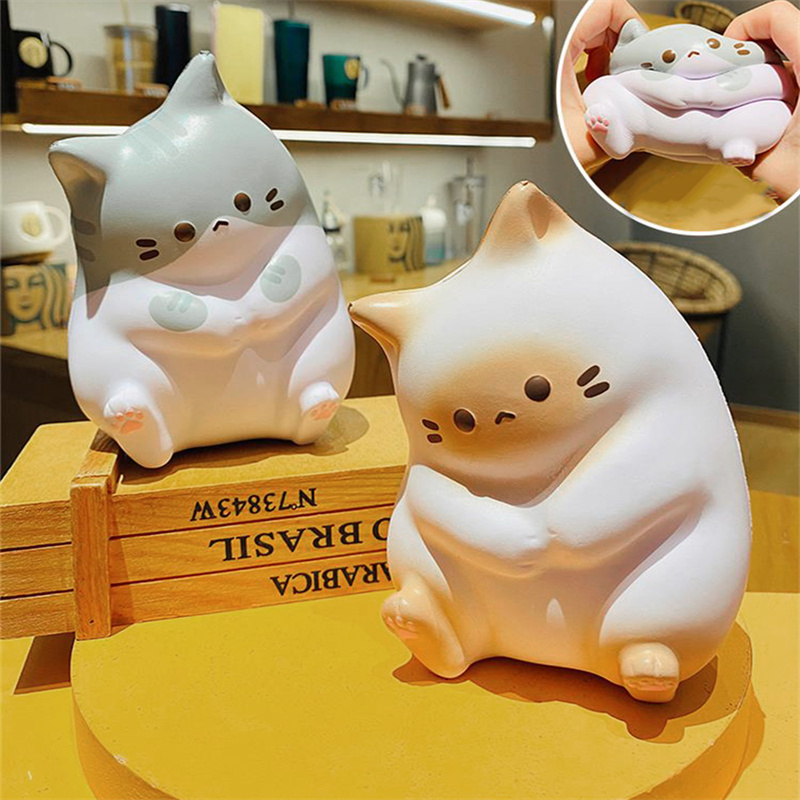 New Cat Stress Relief Squishy Toy Pu Slow Rising Squeeze Antistress Ball Cartoon Table Ornaments Squishy Stress Reliever Toys