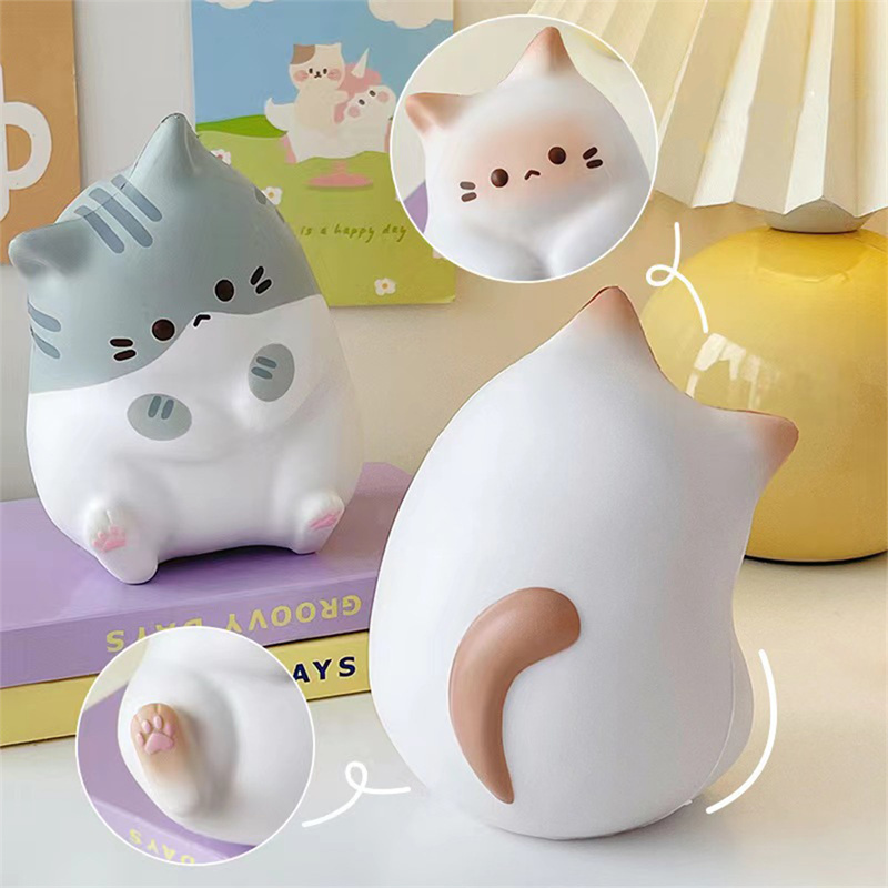 New Cat Stress Relief Squishy Toy Pu Slow Rising Squeeze Antistress Ball Cartoon Table Ornaments Squishy Stress Reliever Toys