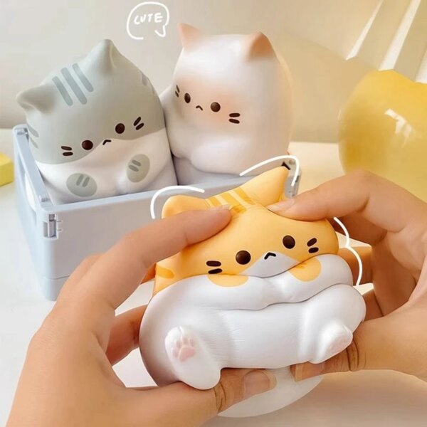 New Cat Stress Relief Squishy Toy Pu Slow Rising Squeeze Antistress Ball Cartoon Table Ornaments Squishy Stress Reliever Toys