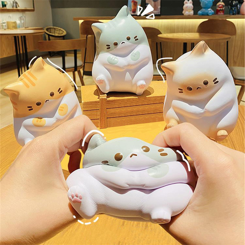 New Cat Stress Relief Squishy Toy Pu Slow Rising Squeeze Antistress Ball Cartoon Table Ornaments Squishy Stress Reliever Toys