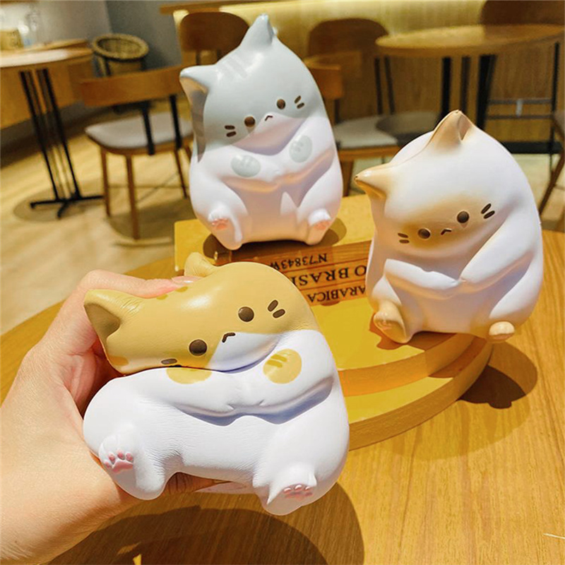 New Cat Stress Relief Squishy Toy Pu Slow Rising Squeeze Antistress Ball Cartoon Table Ornaments Squishy Stress Reliever Toys