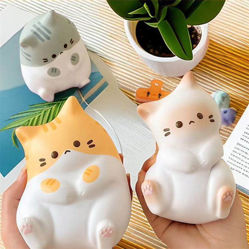 New Cat Stress Relief Squishy Toy Pu Slow Rising Squeeze Antistress Ball Cartoon Table Ornaments Squishy Stress Reliever Toys