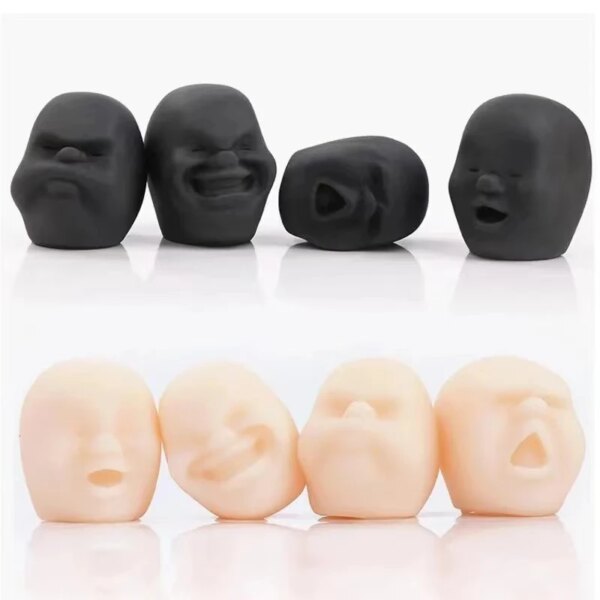 Creative Rubber Fun Squeeze Party Gift Face Relaxation Stress Anti Stress Ball Stress Decompression Student Funny Toy Face Doll - Image 3