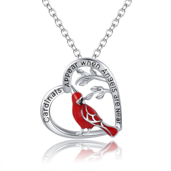 Creative Heart Shaped Cardinal Necklace - Image 8