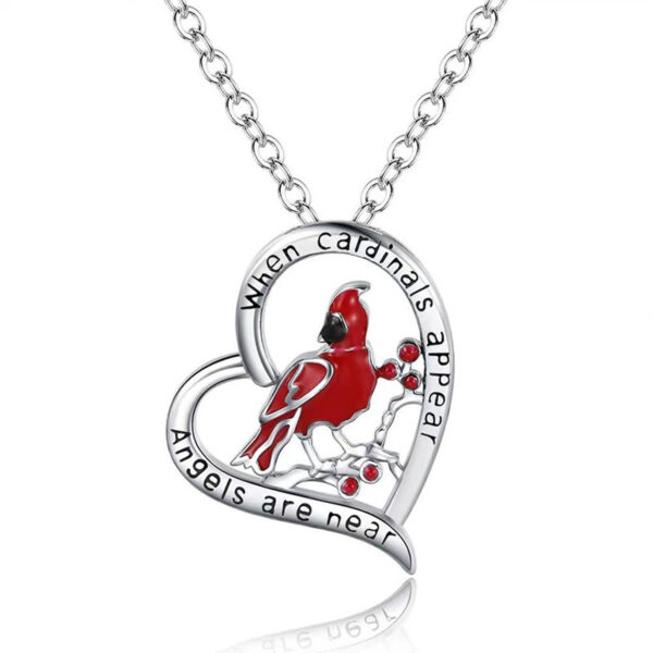 Creative Heart Shaped Cardinal Necklace - Image 7