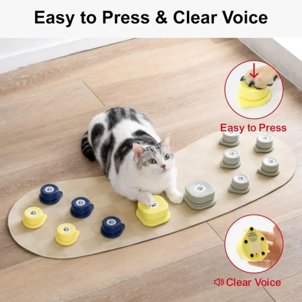 Mewoofun Dog Talking Button Set with Mat Communication Basic Get Started Kit Rechargeable Voice Recording Button 12 Packs - Image 4