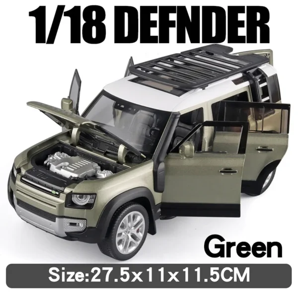 Large 1:18 Land Rover Defender SUV Off-road Alloy Model Car Diecast Toy Car Collection Simulation Sound Light Children Day Gifts - Image 9