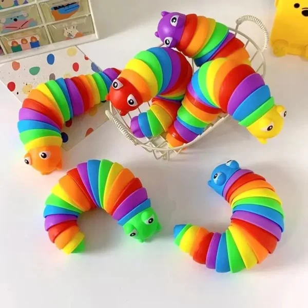 3D Slug Fidget Toy Colorful Slug Snail Toy Articulated Flexible All Ages Relief Anti-Anxiety Sensory Toys for Children - Image 2