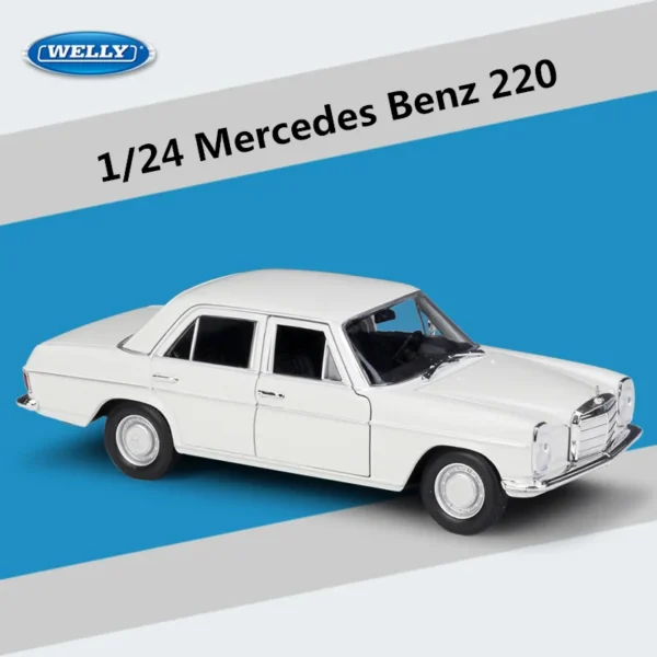 WELLY 1:24 Mercedes-Benz 220 Alloy Car Model Simulation Diecasts Metal Classic Retro Old Car Model Collection Childrens Toy Gift - Image 9