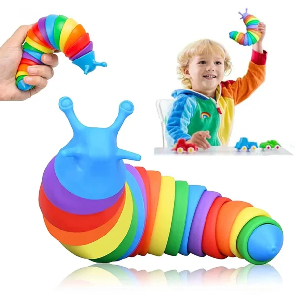 3D Slug Fidget Toy Colorful Slug Snail Toy Articulated Flexible All Ages Relief Anti-Anxiety Sensory Toys for Children - Image 6