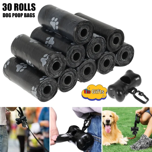 10/30/50Roll Dog Poop Bags Disposable Pet Waste Bags Dog Waste Bags Design Pet Poop Clean Pick Up Bone Bag Dispenser Tools - Image 2